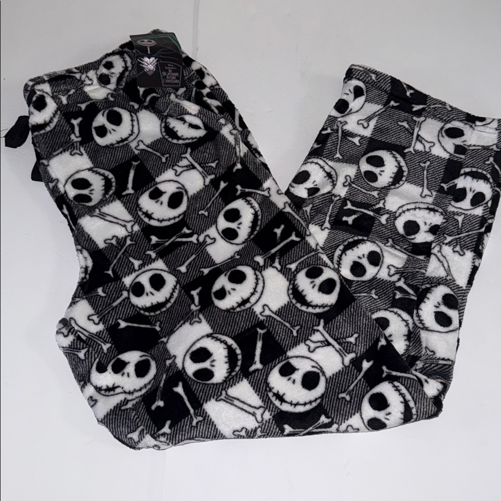 Disney Christmas Fleece Pajama Pant Nightmare Before Christmas Checkered Mens M